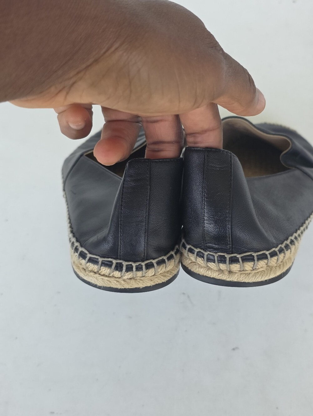 Coach Black Leather C Logo Espadrille Flats Loafers Shoes Size 9.5 Casual - Picture 4 of 10